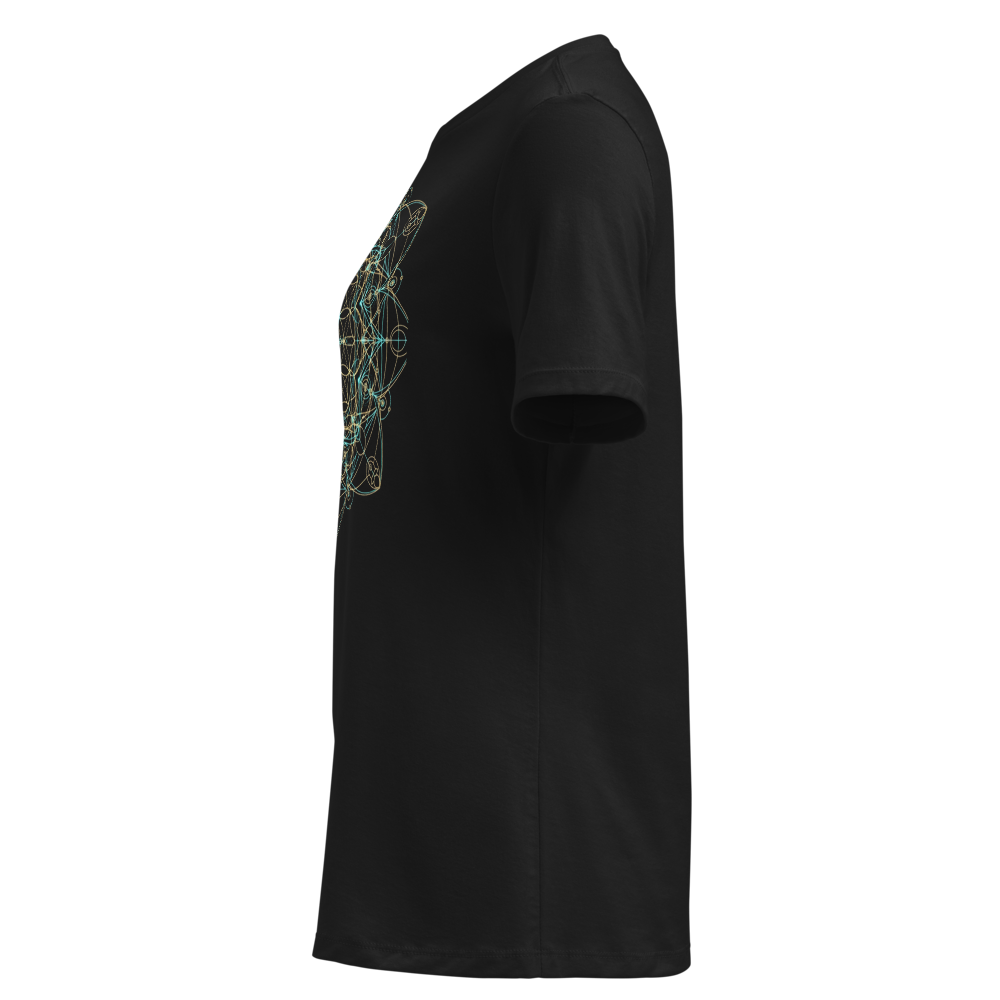 Sacred geometry spiritual math art tee - back view | ApparelHub