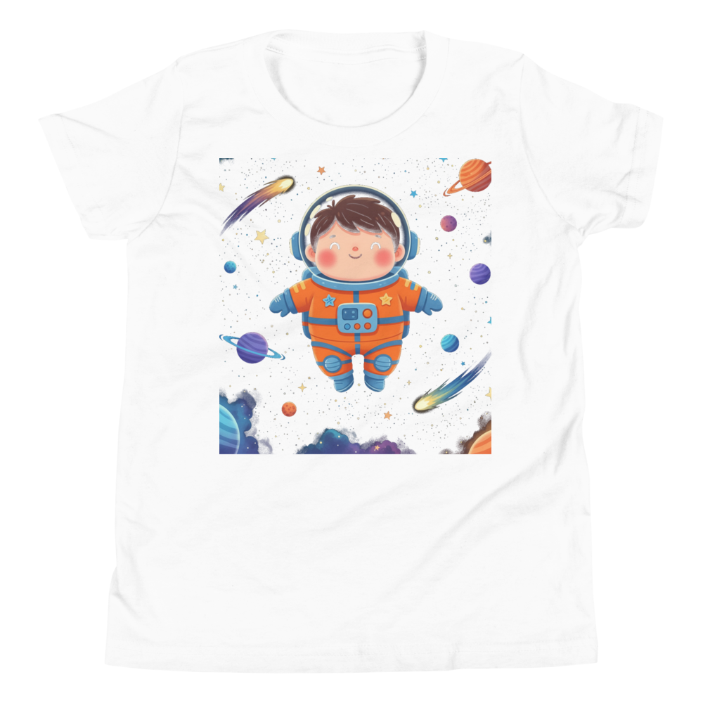 Space cadet astronaut kids graphic tee - flat lay | ApparelHub