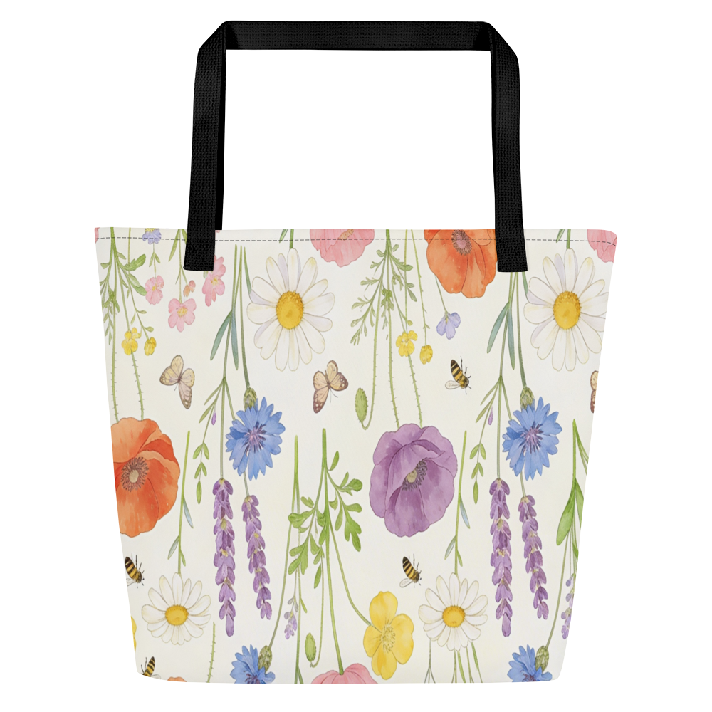 Wildflower Garden Large Tote Bag