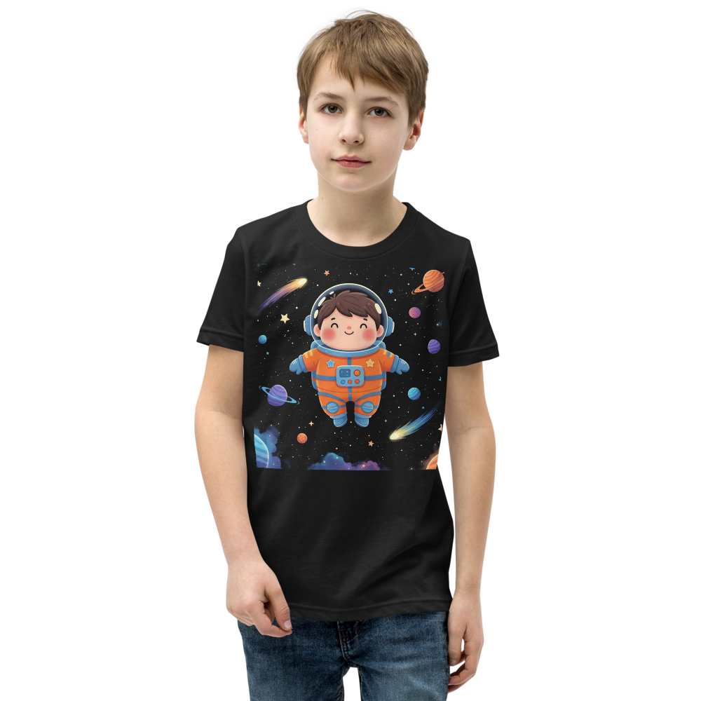 Space cadet astronaut kids graphic tee - front view | ApparelHub