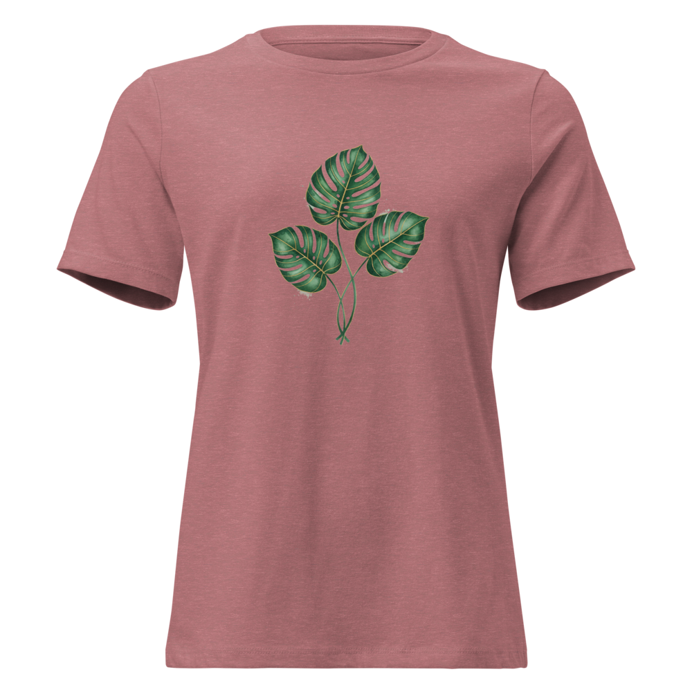 Monstera Deliciosa botanical plant lover relaxed tee - front view | ApparelHub