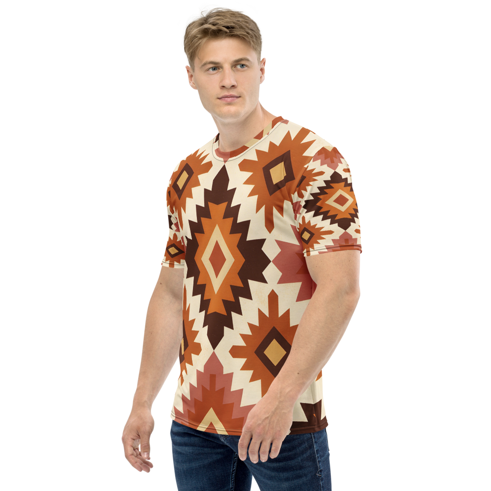 Desert geometry all-over print crew tee - front view | ApparelHub