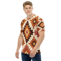 Desert geometry all-over print crew tee - front view | ApparelHub