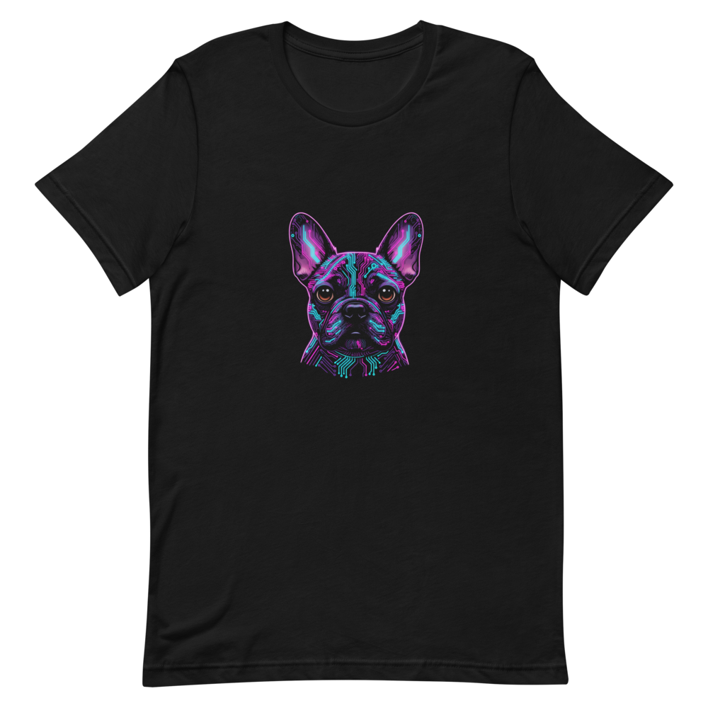 Neon Frenchie pop art French Bulldog tee - alternate view | ApparelHub