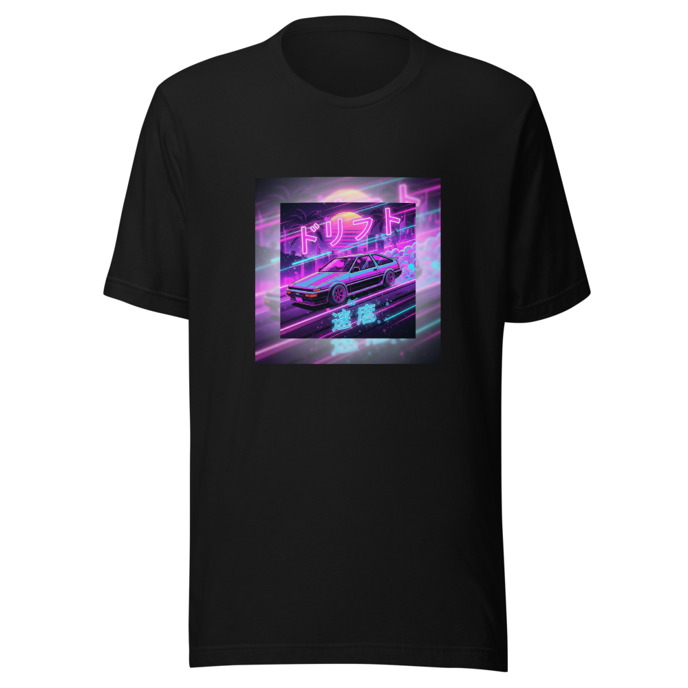 Midnight drift JDM Japanese street racing tee - front view | ApparelHub