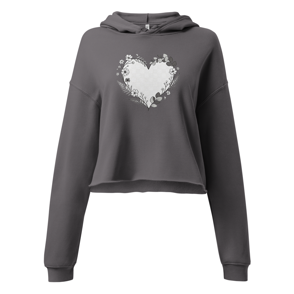 Mom Life Botanical Heart Cropped Hoodie