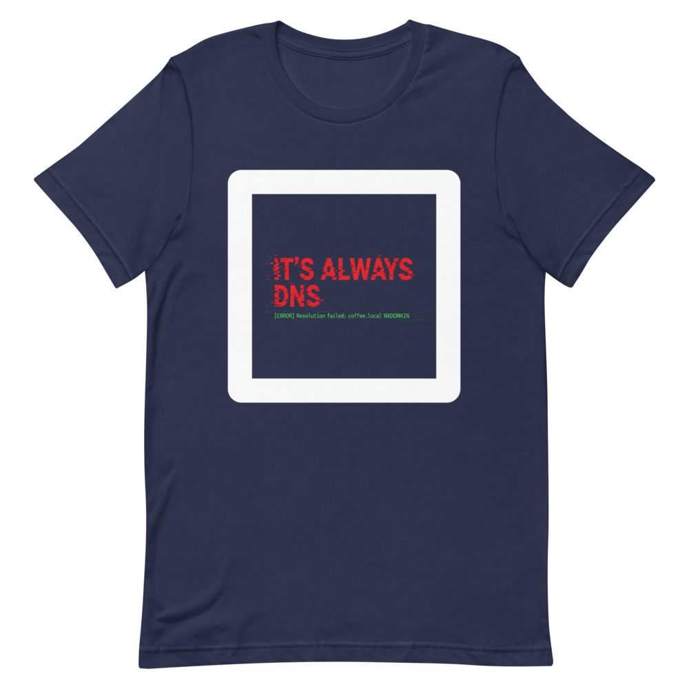It's Always DNS infosec IT humor tee - alternate view | ApparelHub