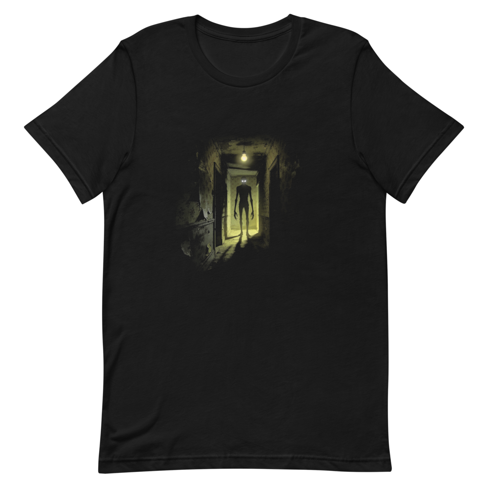 The Watcher dark horror art tee - alternate view | ApparelHub