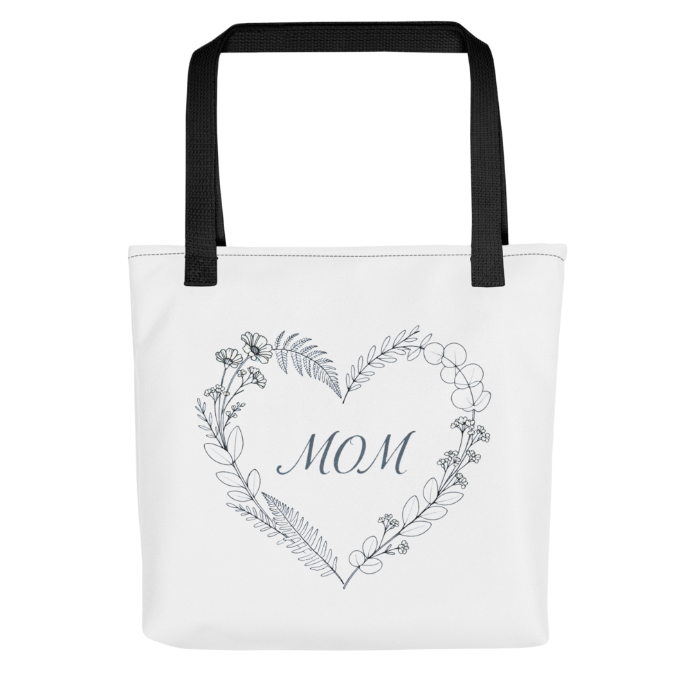 Mom Botanical Heart Tote Bag