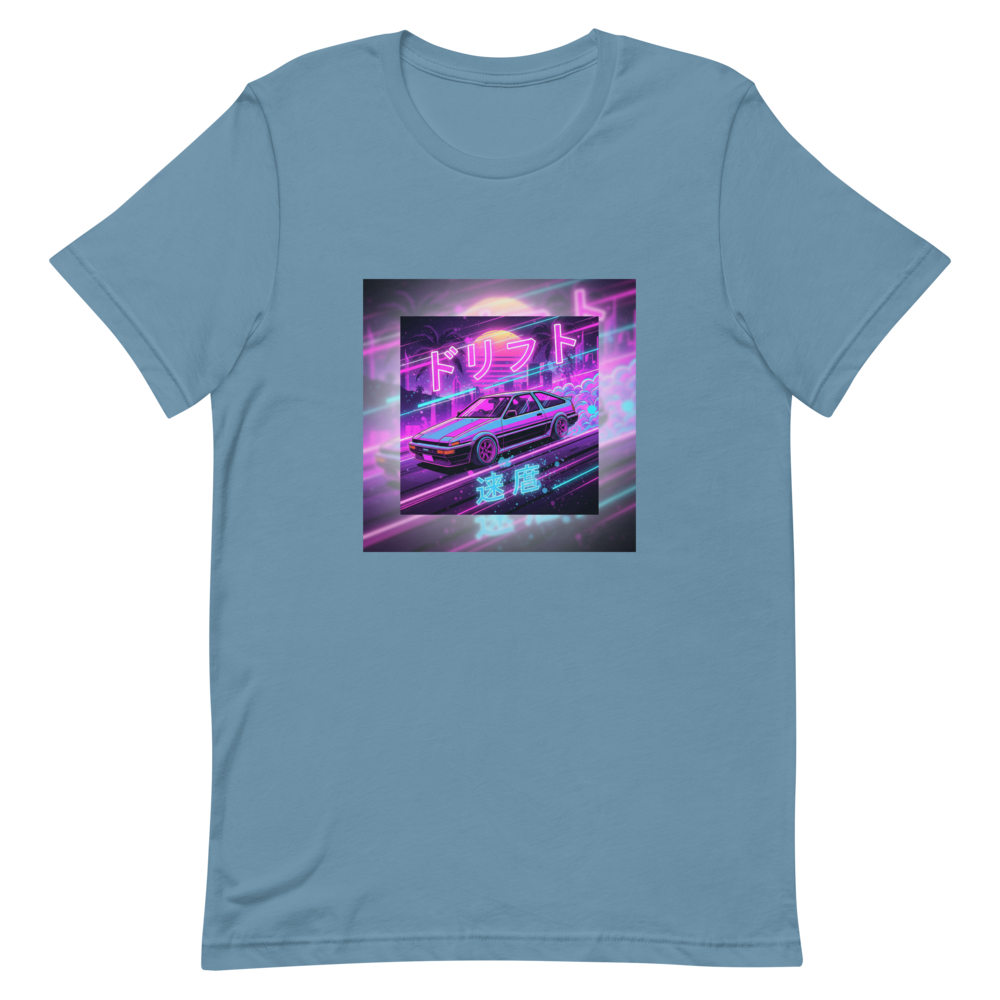 Midnight drift JDM Japanese street racing tee - close-up view | ApparelHub