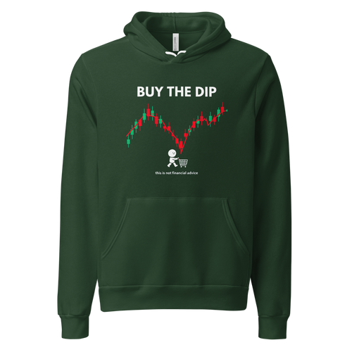 Buy The Dip finance stock market hoodie - front view | ApparelHub