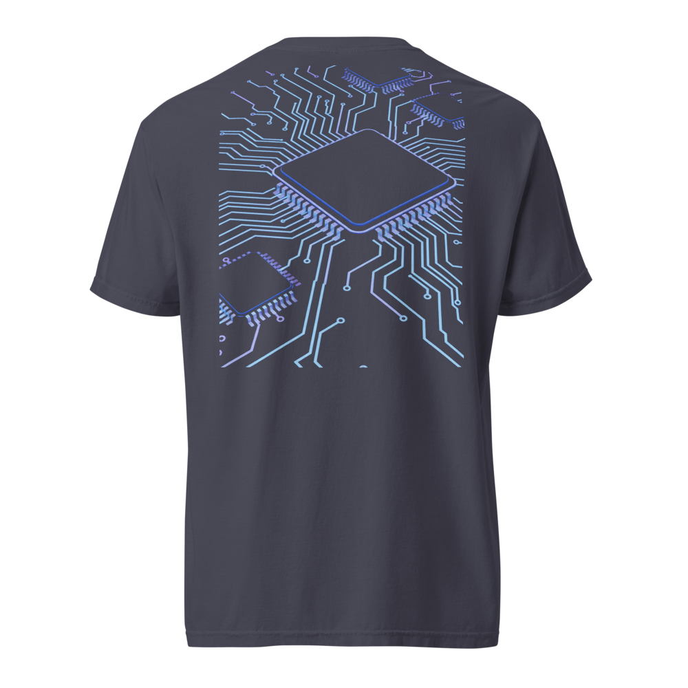 Neon circuit board cyberpunk tech tee - color variant | ApparelHub