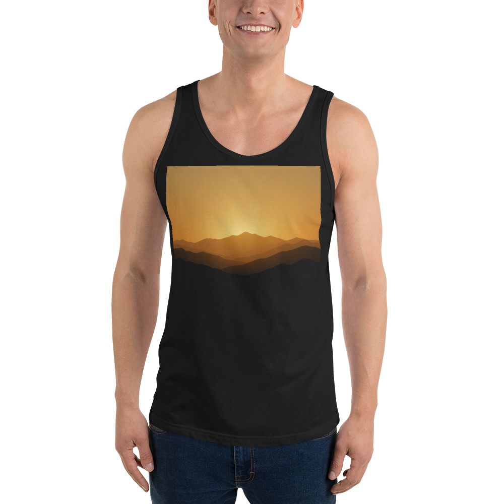 Mountain sunrise nature landscape tank top - front view | ApparelHub