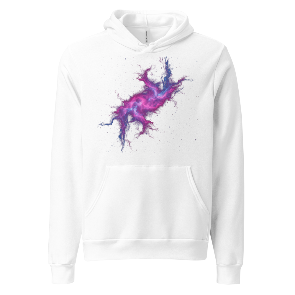 Cosmic nebula space art pullover hoodie - lifestyle mockup | ApparelHub