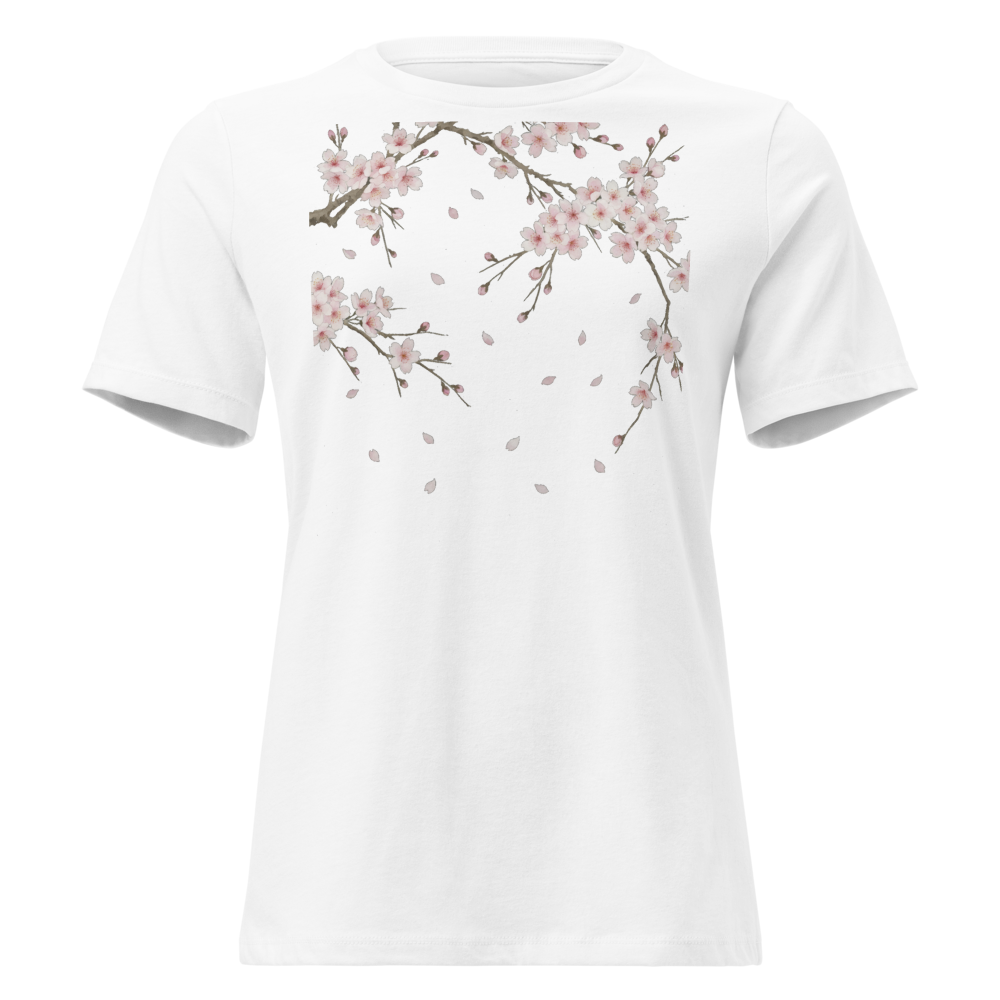 Sakura cherry blossom Japanese art relaxed tee - lifestyle mockup | ApparelHub