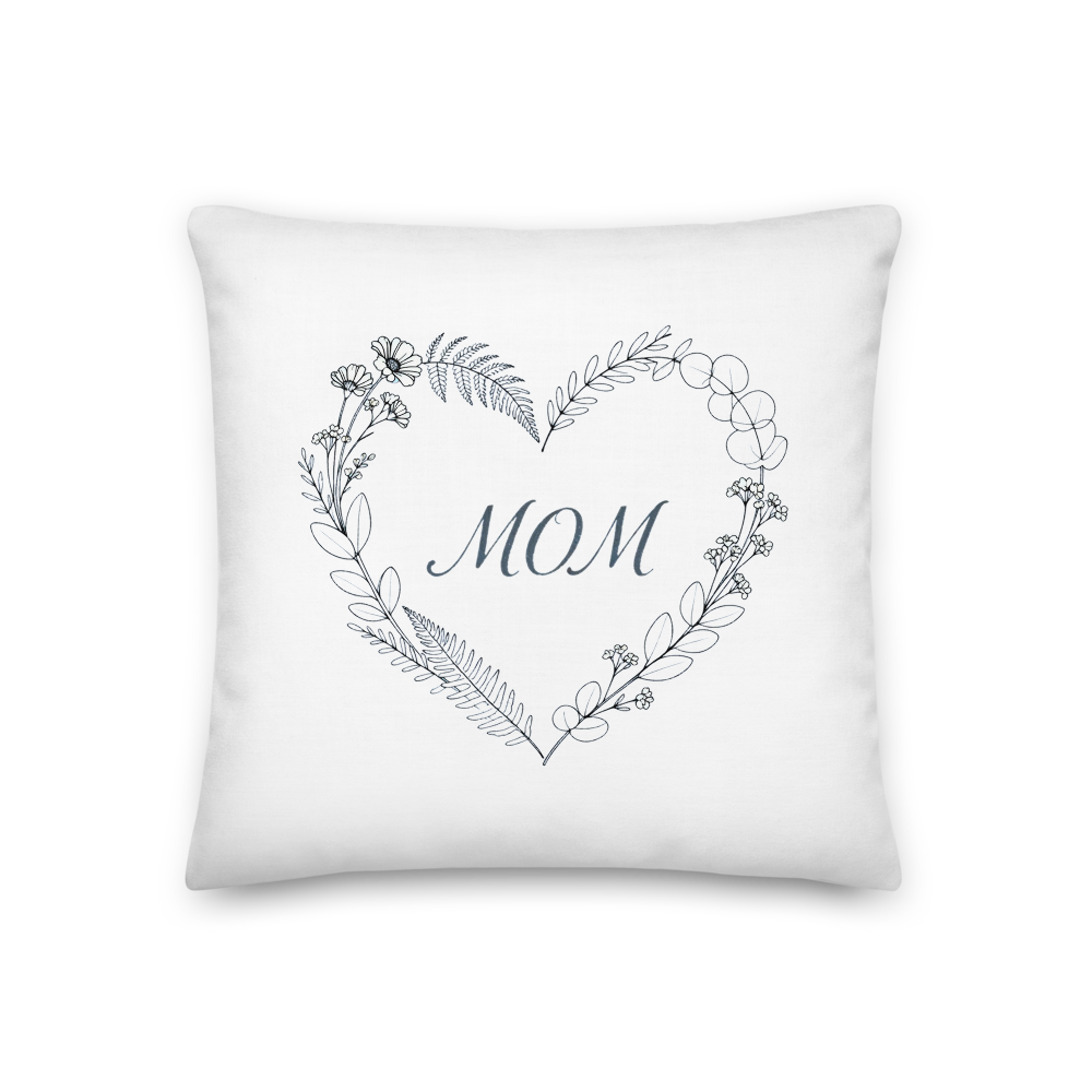 Mom Botanical Heart Premium Pillow