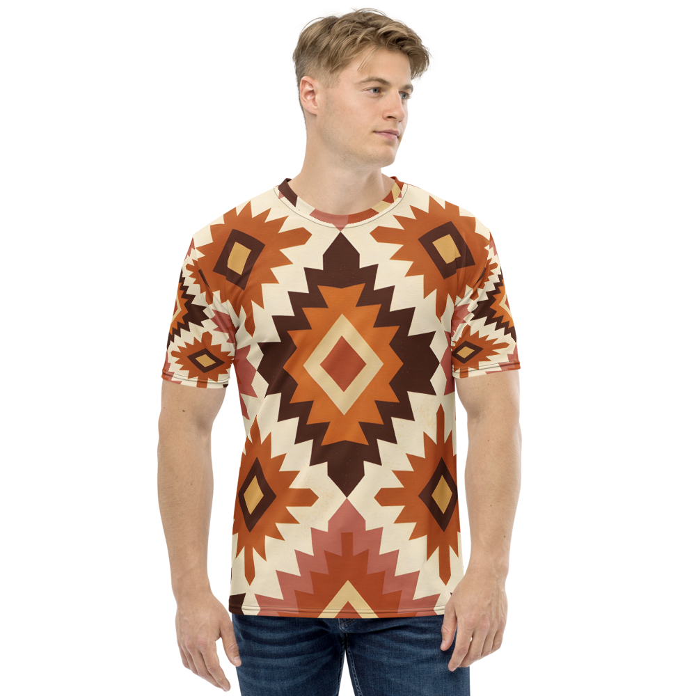 Desert geometry all-over print crew tee - alternate view | ApparelHub