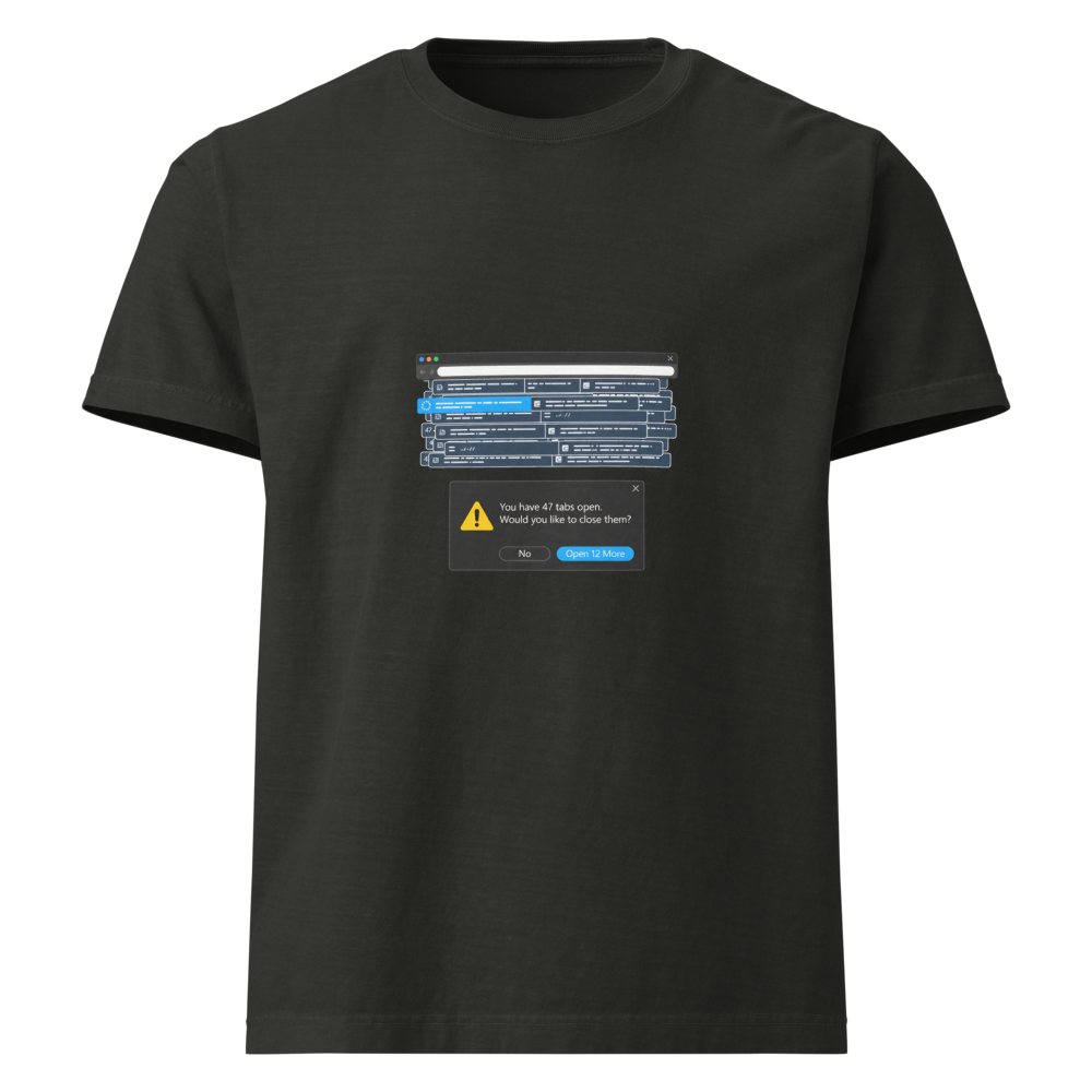 47 Tabs Open ADHD humor Comfort Colors tee - alternate view | ApparelHub