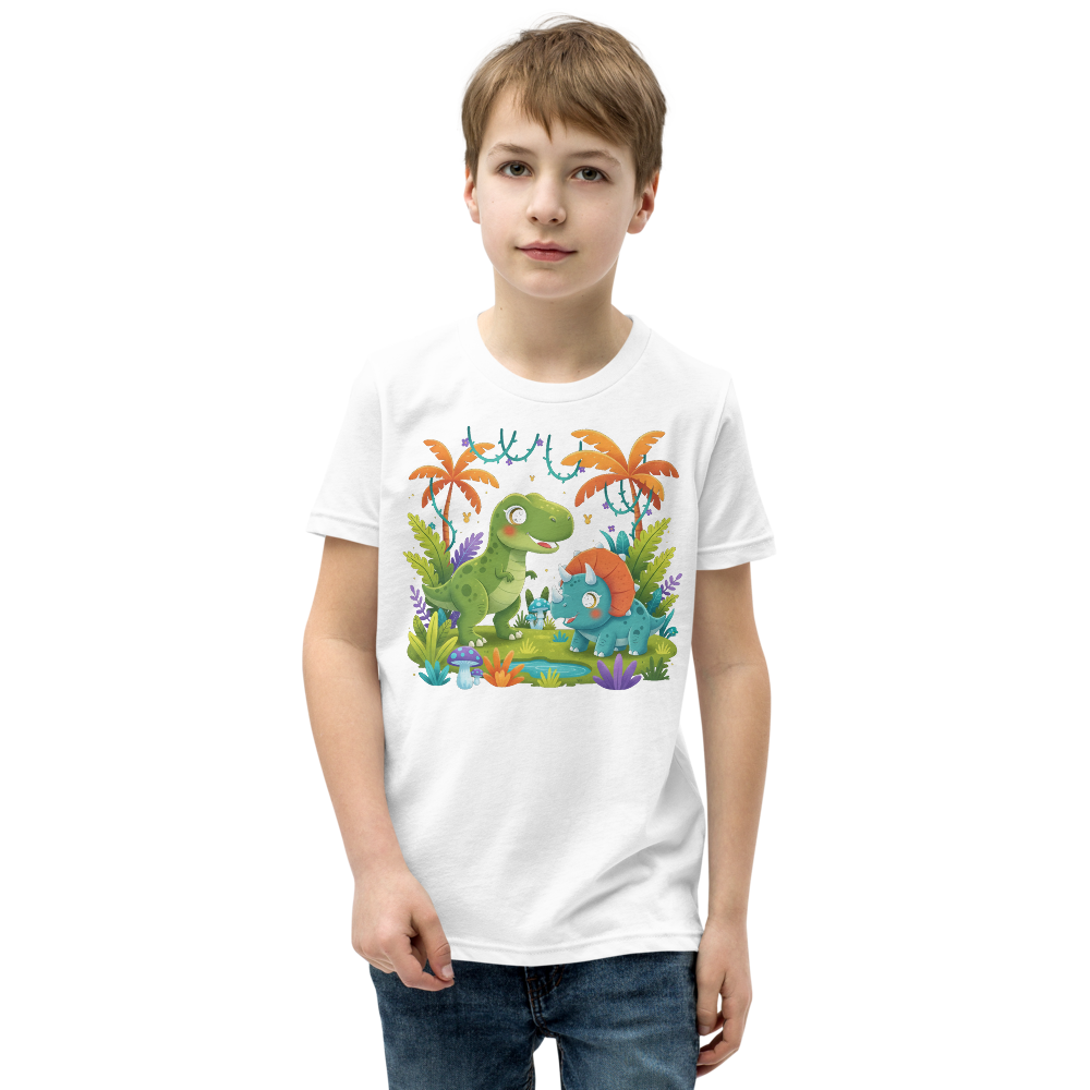 Dinosaur explorer kids graphic tee - size detail | ApparelHub