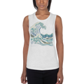 Ocean waves beach inspired women's tank top - front view | ApparelHub