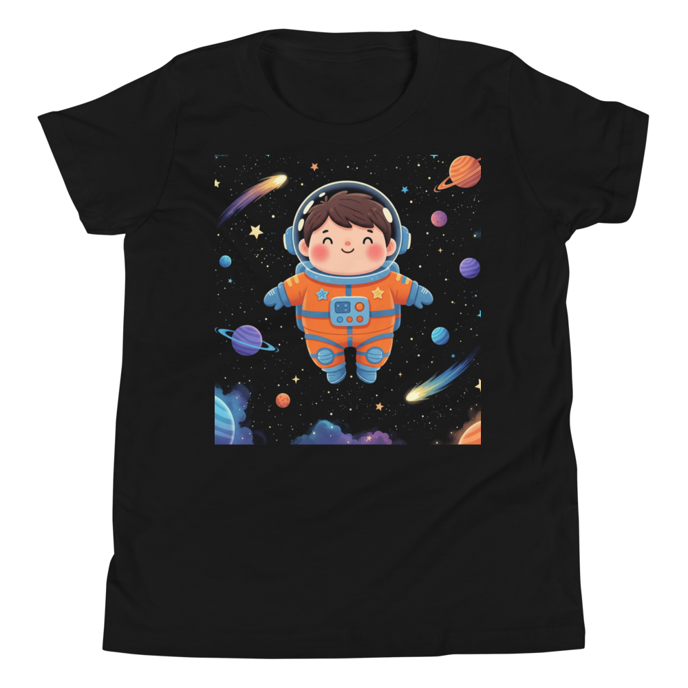 Space cadet astronaut kids graphic tee - detail view | ApparelHub
