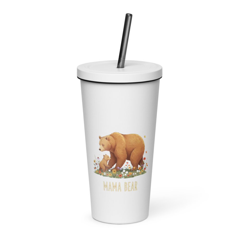 Mama Bear Insulated Tumbler with Straw