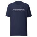 Social Battery Depleted BSOD blue screen introvert tee - front view | ApparelHub