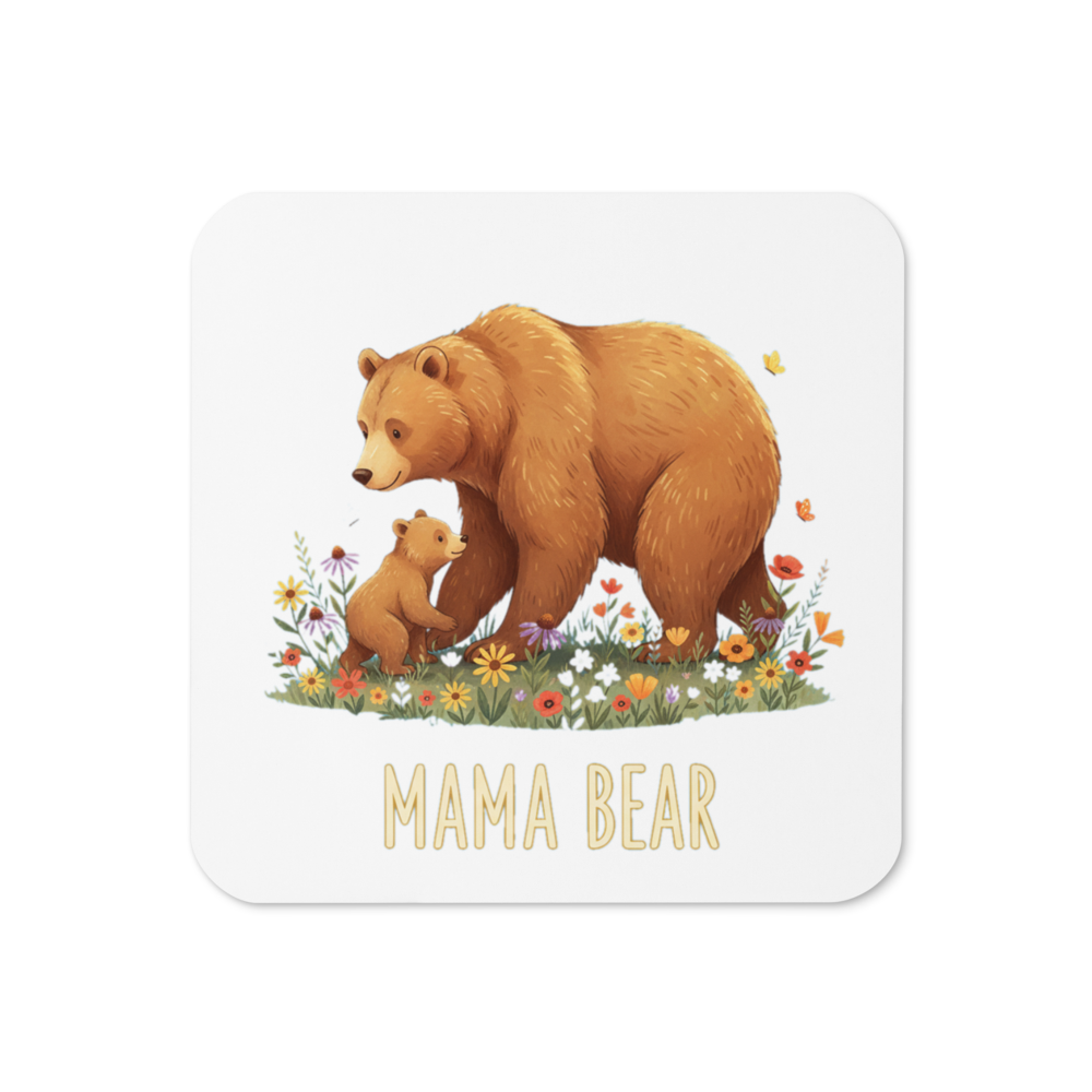 Mama Bear Cork-Back Coaster