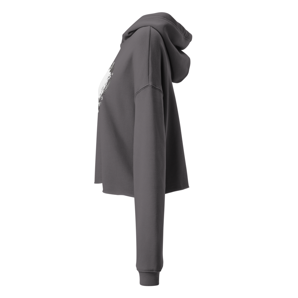 Mom Life Botanical Heart Cropped Hoodie