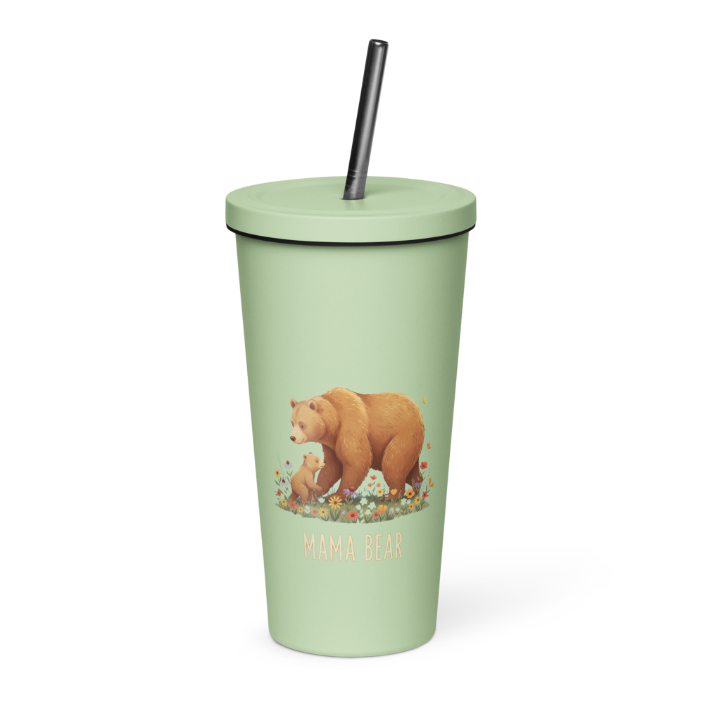 Mama Bear Insulated Tumbler with Straw