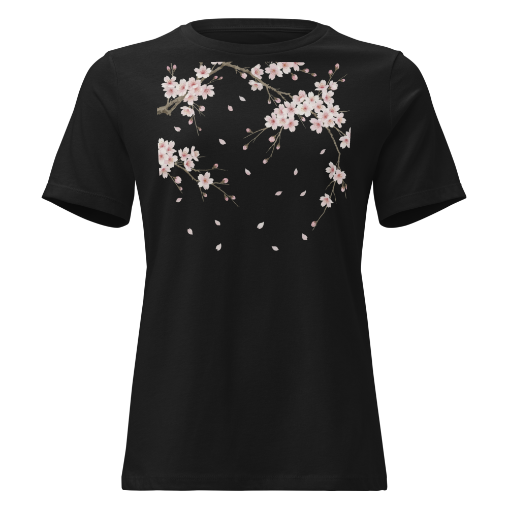 Sakura cherry blossom Japanese art relaxed tee - front view | ApparelHub
