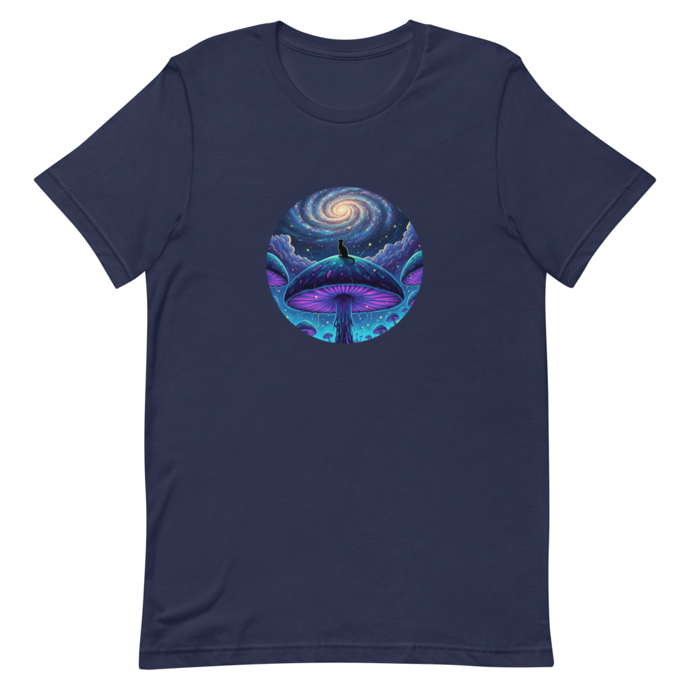 Cosmic mushroom portal psychedelic art tee - alternate view | ApparelHub