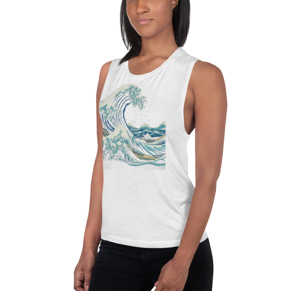 Ocean waves beach inspired women's tank top - alternate view | ApparelHub