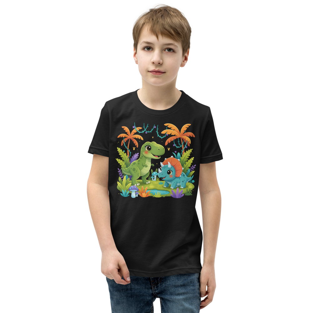 Dinosaur explorer kids graphic tee - front view | ApparelHub
