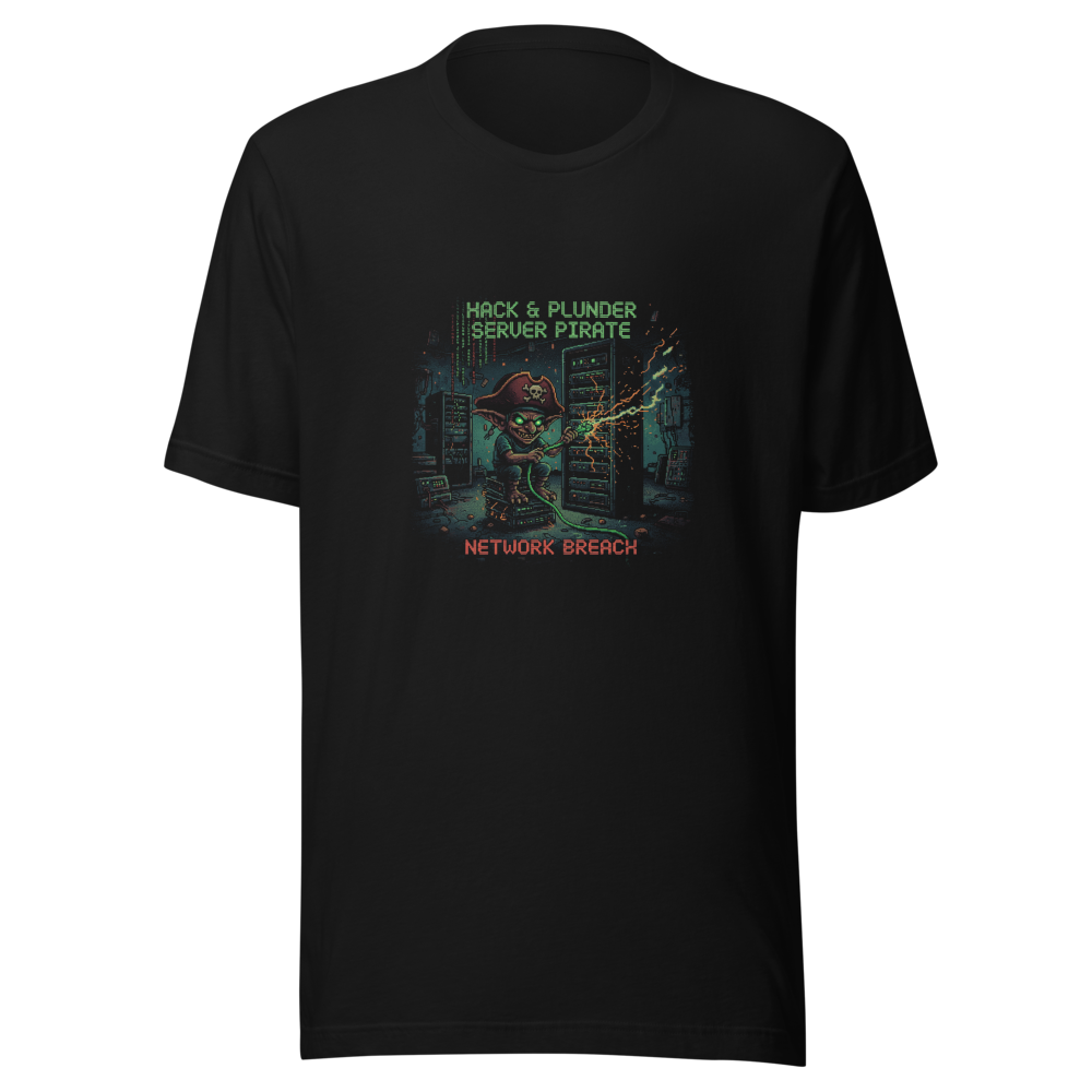Server pirate sysadmin tech humor tee - front view | ApparelHub