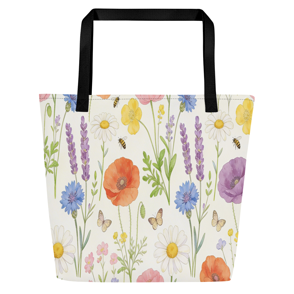 Wildflower Garden Large Tote Bag