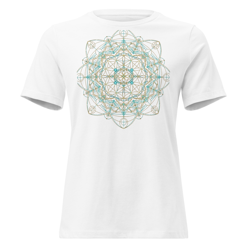 Sacred geometry spiritual math art tee - lifestyle mockup | ApparelHub