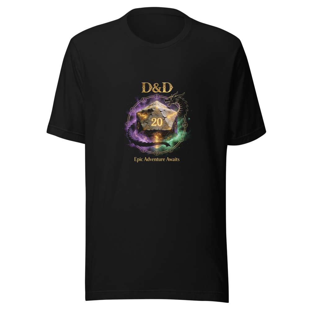 Natural 20 D&D tabletop RPG gaming tee - front view | ApparelHub